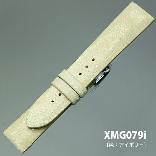 XMG079i22【ガルーシャ（エイ革）・厚手・ワイド】 - 色:アイボリー -ベルト幅:22,24mm/尾錠幅:20mm - 厚さ:約4-3mm