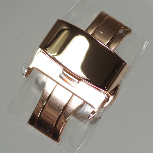 DX01k18pgp【最御前上等１８金メッキＤバックル - 観音開きワンタッチ】１８金３ミクロンメッキ。- 色:１８金さくら色ゴールド色 / 金メッキの悧巧剥げます。/ 鏡面