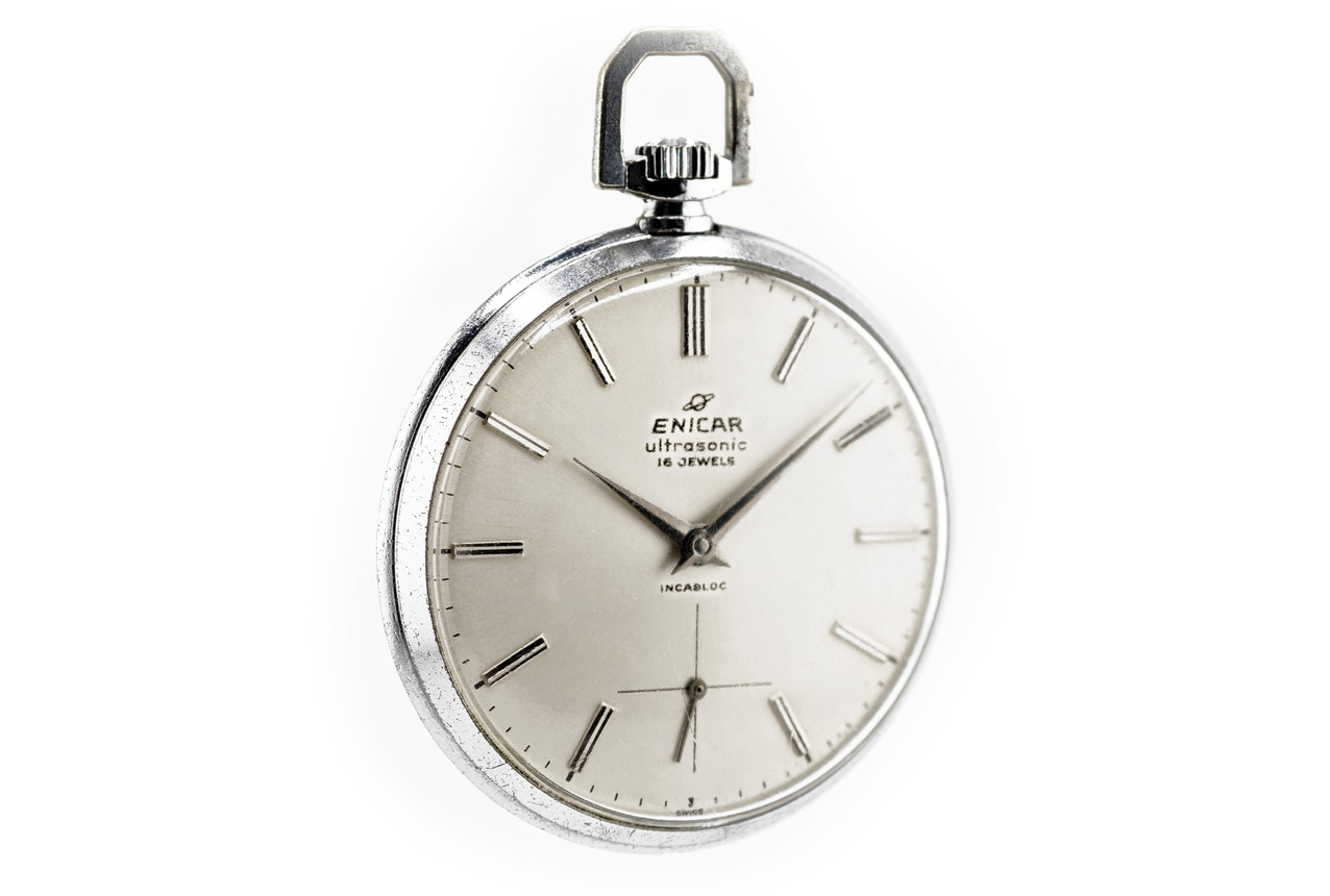 エニカ ウルトラソニック 袂時計 キロカロリー.UNITAS 285 / ENICAR UltraSonic Pocket watch