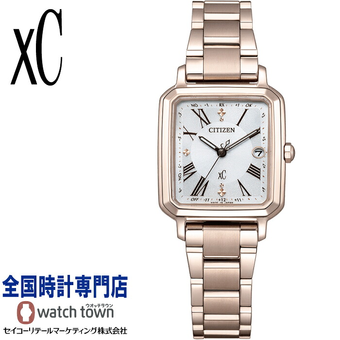 シチズン CITIZEN クロスシー XC ES9506-62A hikari collection Square 2way Model ソーラー電波時計 シンプルアジャスト スーパーチタニウム デュラテクトサクラピンク サファイアガラス レディス 腕時計