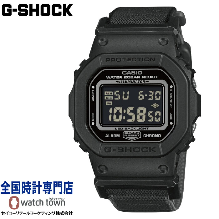 カシオ CASIO G-SHOCK DW-5600MNC-1JF 5600 SERIES NEW CLOTH BANDシリーズ クロスバンド 20気圧防水 LEDバックライト フルオートカレンダー 報音フラッシュ機能 耐衝撃構造 ストップウオッチ マルチアラーム１本・時報 メンズ 腕時計｜ウオッチタウン店