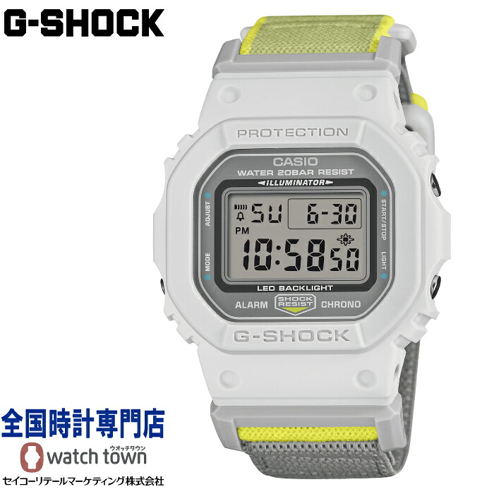 カシオ CASIO G-SHOCK DW-5600MNC-7A8JF 5600 SERIES NEW CLOTH BANDシリーズ クロスバンド 20気圧防水 LEDバックライト フルオートカレンダー 報音フラッシュ機能 耐衝撃構造 ストップウオッチ マルチアラーム1本・時報 メンズ 腕時計|ウオッチタウン店