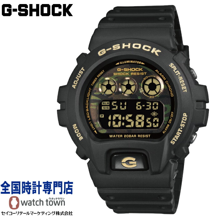 カシオ CASIO G-SHOCK DW-6900CF-1JF BOLD CAMO SERIES, CAMO AND GOLD DIGITAL 6900 SERIES カモフラージュ 20気圧防水 耐衝撃構造 LEDバックライト フルオートカレンダー 報音フラッシュ機能 樹脂バンド メンズ 腕時計｜ウオッチタウン店