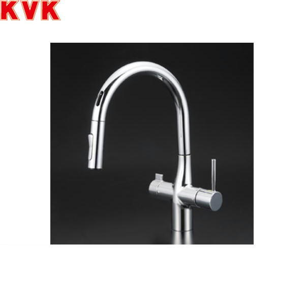 KM6091DEC KVKビルトイン浄水腕っ扱きシングルシャワー付練りあわせる栓 検出器付 独居室印字機 水栓本体のみ 貨物輸送無料