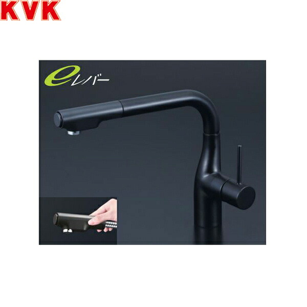 KM6101ZVECM5 KVKシングルシャワー付混合栓 寒冷地仕様 マットブラック 送料無料