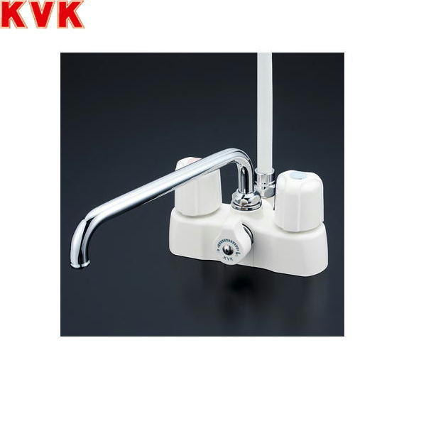 新品KVK KF14ER2 浴室デッキ型2ハンドルシャワー水栓 Amazon | KVK デッキ型2ハンドルシャワー混合水栓 240mmパイプ付