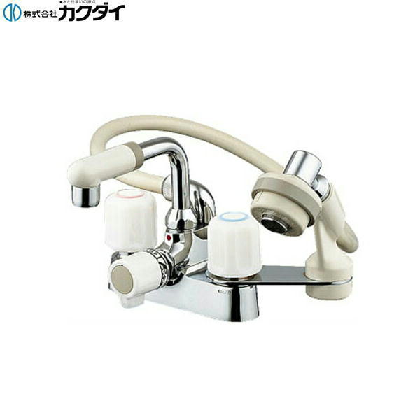 カクダイ KAKUDAI 洗面所用水栓2ハンドル混合栓(シャワつき)1521S 一般地仕様 送料無料｜ハイカラン屋