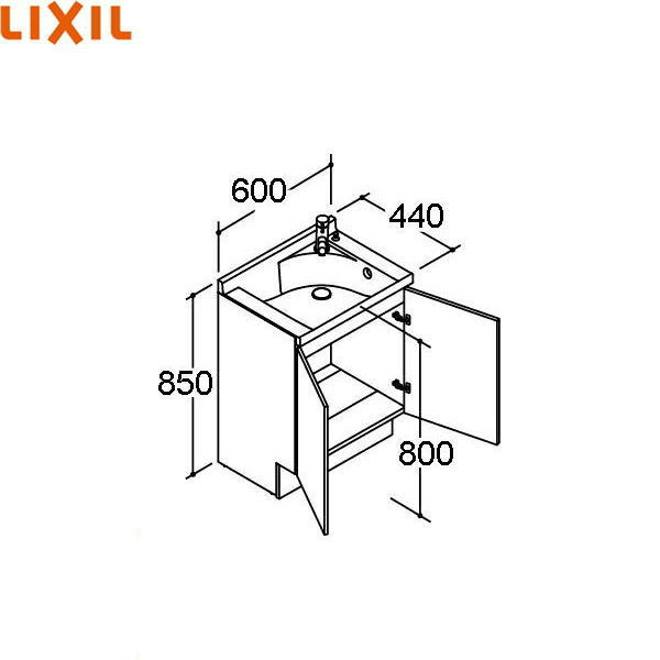 NSV1N-60G5Y リクシル LIXIL/INAX エスタ 洗面かざり付ける台本体のみ 間口600 扉印字機 真っただ中品位 貨物輸送無料