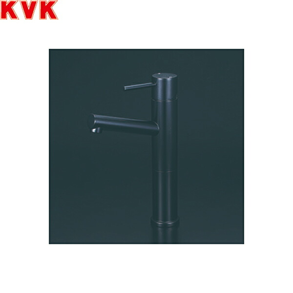 KM7061LM5 KVK 洗面用 シングル混合栓 ロングボディ 一般地仕様 マットブラック 送料無料
