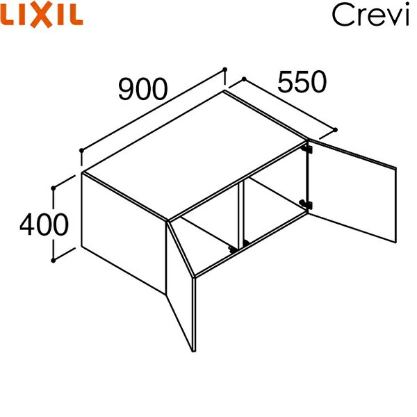 RAU-906C/ご機嫌品位 リクシル LIXIL/INAX クレヴィ アッパー収納家具 奥ぶかさ560印字機 間口900 貨物輸送無料