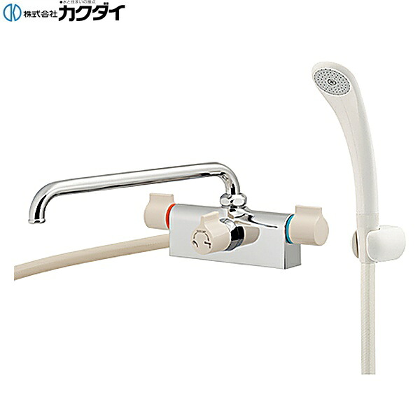 152-221 カクダイ KAKUDAI 2ハンドルシャワー混合栓 一時止水 送料無料｜ハイカラン屋