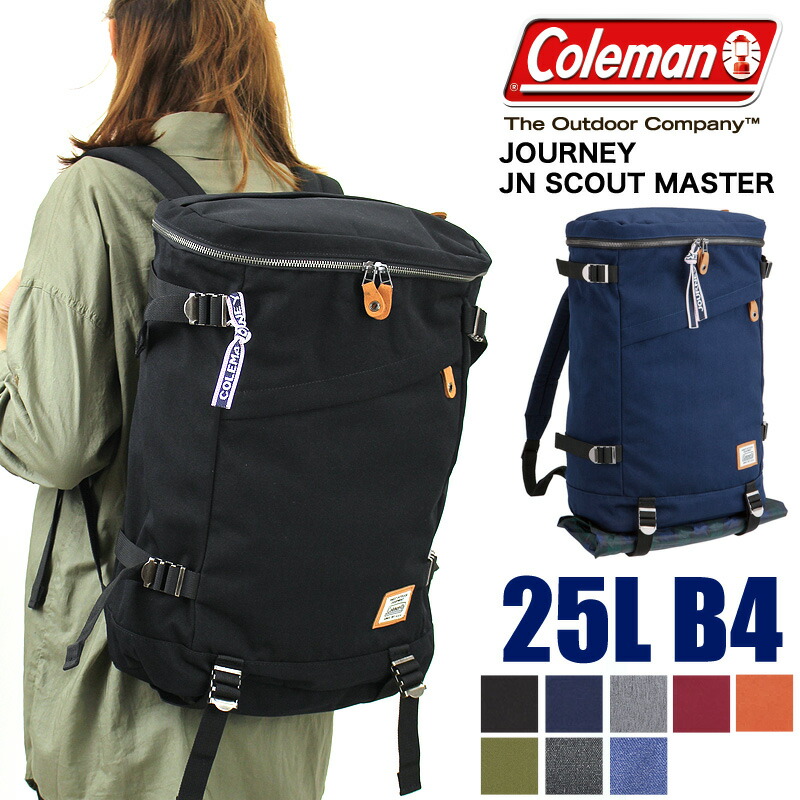 電話を掛けるマン 背嚢 25L メンズ Coleman 背嚢 レディース JOURNY 周遊 JN SCOUT MASTER 真四角背嚢 デイパック うしろ側容器に並べる 軽さ JN案内者お師匠さん B4 レインカバー付き添い人 パソコン納める アウトドア ブランド名 成人男性 亭主もち 男女兼用 通学 通い