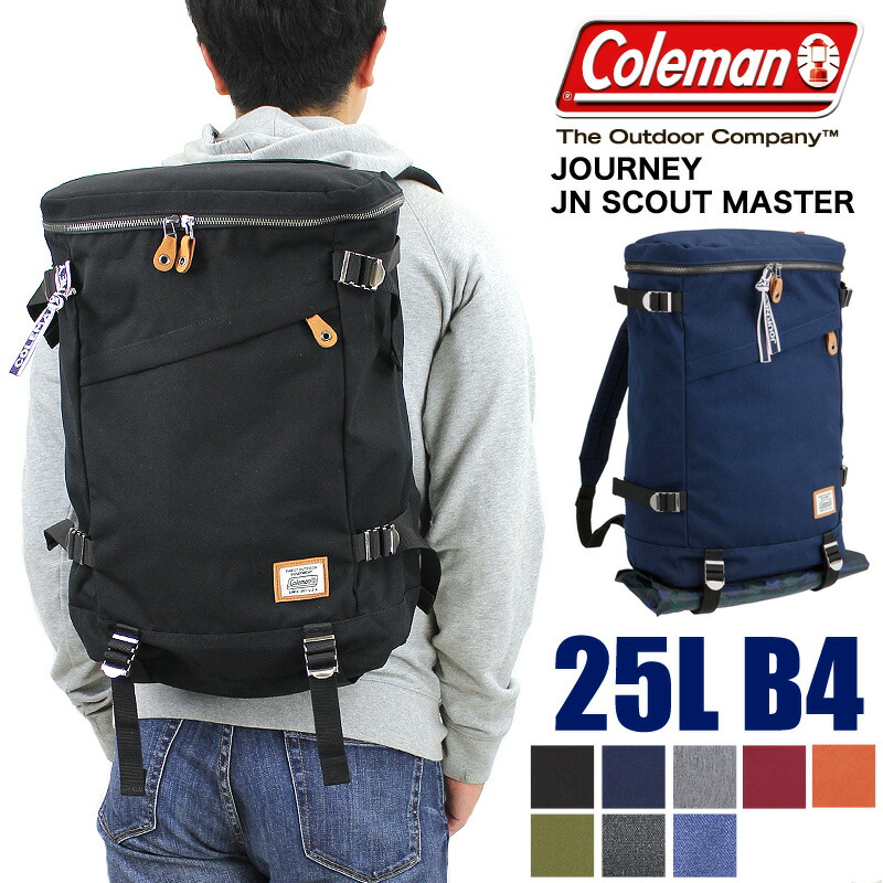 電話を掛けるマン 背嚢 メンズ 25L Coleman 背嚢 レディース JOURNY 周遊 JN SCOUT MASTER 真四角背嚢 デイパック うしろ側容器に並べる 軽さ JN案内者お師匠さん B4 レインカバー付き添い人 パソコン納める 成人男性 亭主もち アウトドア ブランド名  男女兼用 通学 通い
