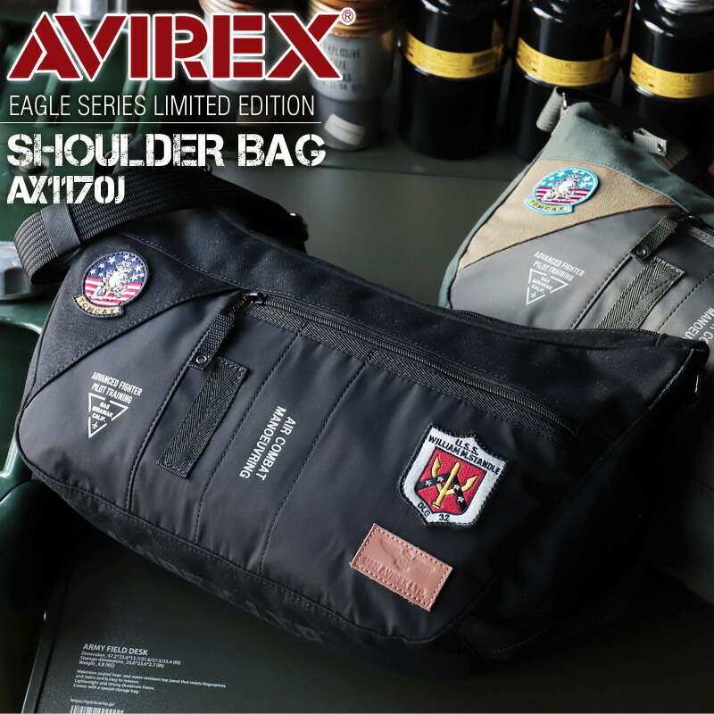 アビレックス 御徒面子 トップガン ショルダーバッグ メンズ アヴィレックス AVIREX 押さえるひな形 レディース 男女兼用 TOPGUN B5 ユニ一発やる 一ショルダーバッグ 曲がったがけ御徒面子 舟形肩肉 AX1170J 鷲 EAGLE アビレックス ショルダーバック カーキ 黒いこと