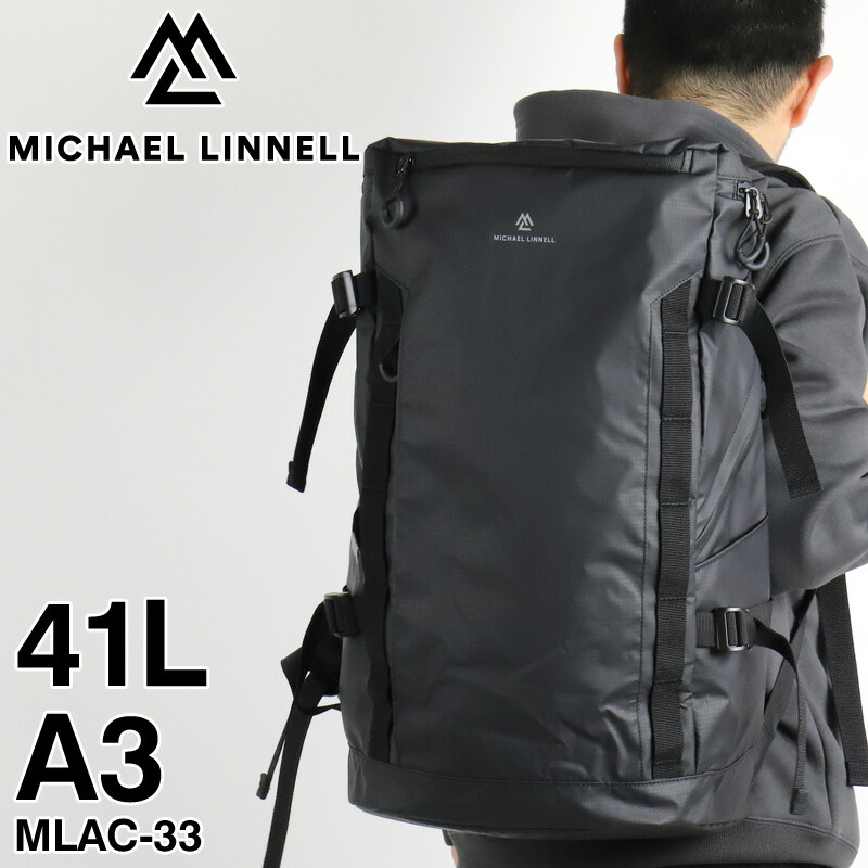 マイケルリンネル リュック メンズ 大容量 リュックサック MICHAEL LINNELL A.R.M.S アームズ MLAC-33 スクエアリュック デイパック バックパック 41L レディース 学生 大学生 高校生 中学生 A3 B4 A4 PC収納 通勤 通学 旅行 軽量 撥水 ブランド オシャレ カジュアル 人気