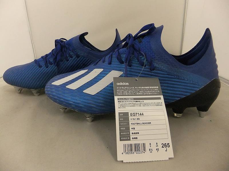 アディダス Adidas 付票附き添いx 19 1 Sgサッカーフットサルシューズ履物スパイク26 5 パッケージソフトウェア土壌 ブルーチーズ 白み Eg7144 中古 Bigcommerce How