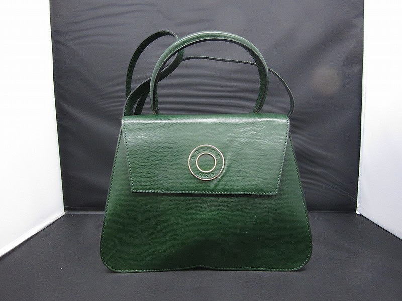 セリーヌ CELINE 2WAYバッグ サークルロゴ ハンドバッグ ショルダーバッグ レディース グリーン