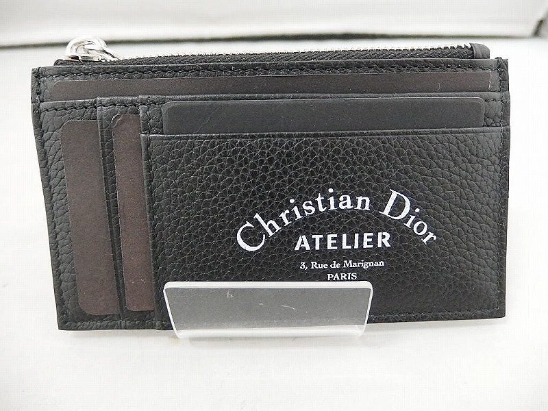 ディオールオム Dior HOMME アトリエ カードケース 黒 ブラック 2ATBC056