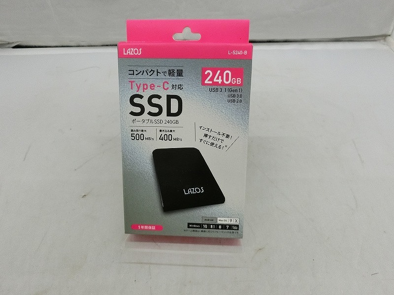 ◆◆Lazos ラソス ポータブルSSD　1TB 　Type-C対応 L-S1T-G2 Lazos ポータブルSSD 1TB | LAZOS-LIFE