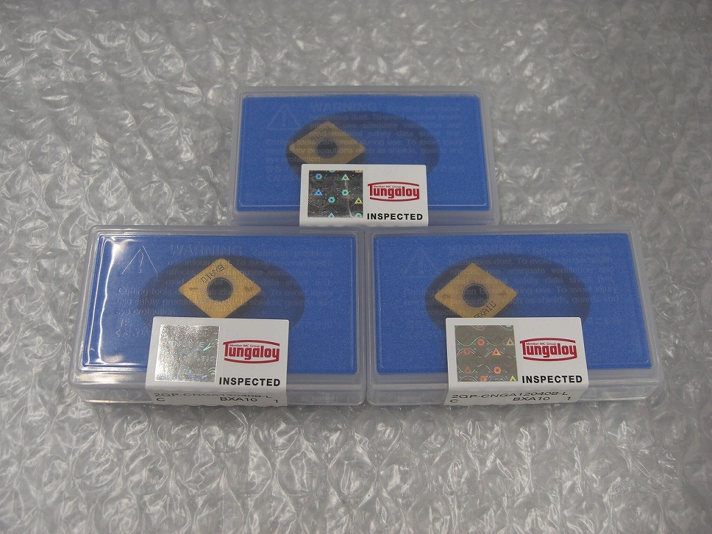 【未使用】 タンガロイ Tungaloy 【未使用品】 旋削チップ 3個セット 2QP-CNGA432-LC