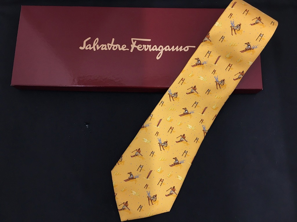 楽天市場】フェラガモ FERRAGAMO ネクタイ シルク ネイビー