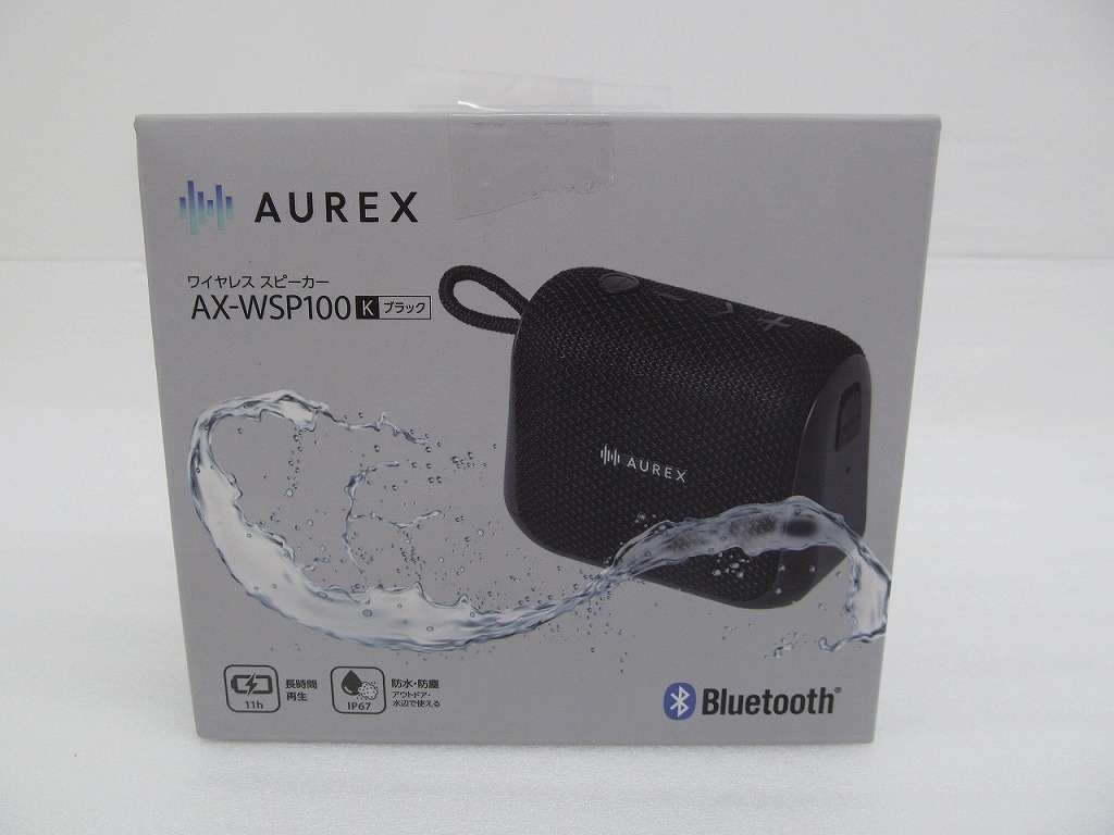 AX-WSP100(K) AUREXポータブルBluetoothスピーカー 東芝