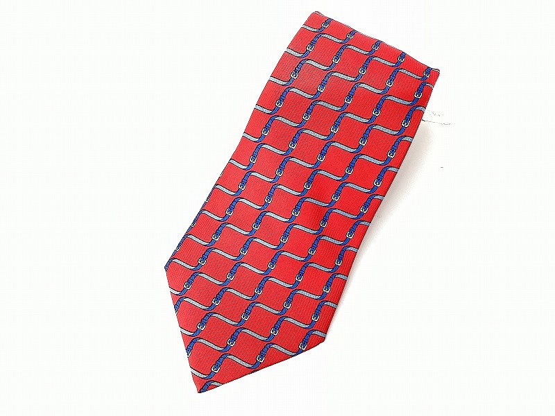 エルメス HERMES ネクタイ ブルー 青 オレンジ レッド スーツ スカーフ 11470187.jpg