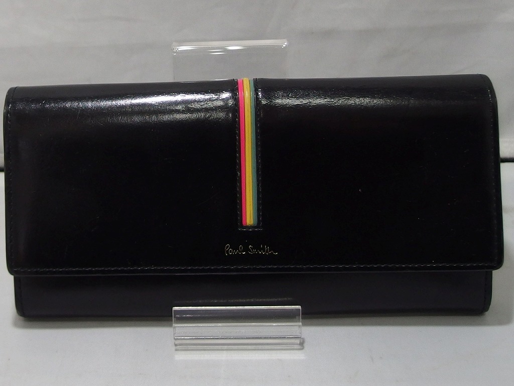 Paul Smith ポールスミス ストライプポイント 長財布 ブラック 未使用 ポールスミス 財布 メンズ Paul Smith ポールスミス ストライプ