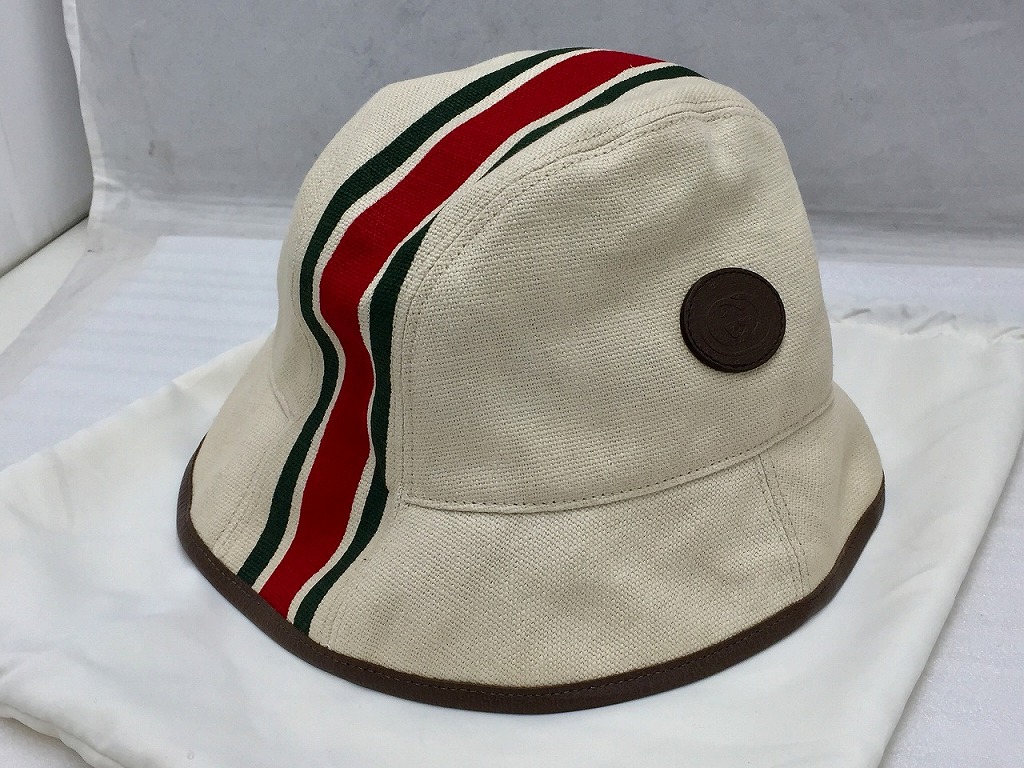 GUCCI GG柄 シェリーライン ハット 帽子 イタリア製 ブラウン XL GUCCI GG柄 シェリーライン ハット 帽子 イタリア製 ブラウン XL