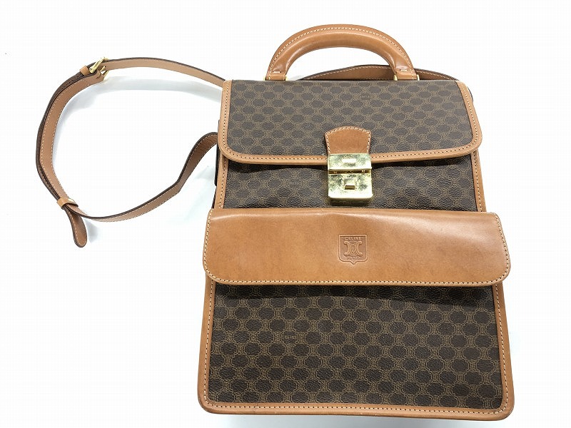 【CELINE】2wayバッグ　ハンドバッグ　マカダム柄　PVC ダークブラウン 楽天市場】【バッグ】CELINE セリーヌ マカダム柄 ハンドバッグ