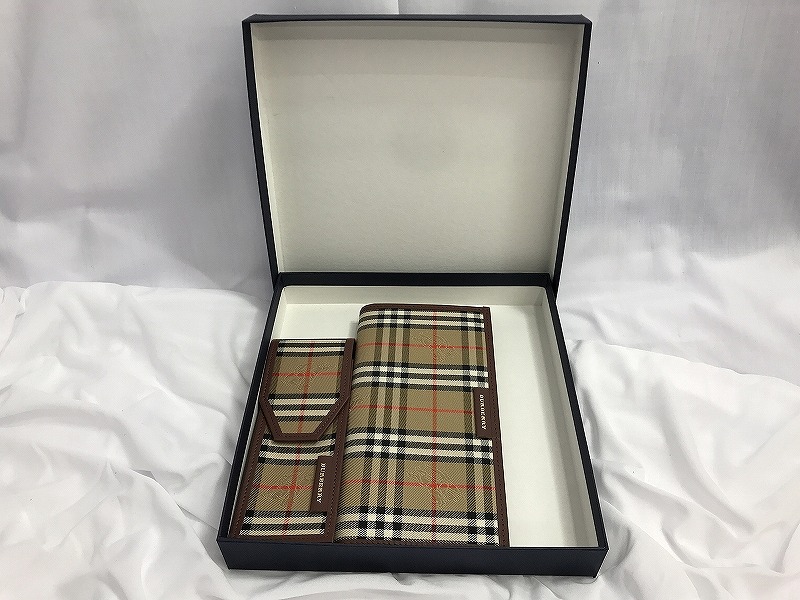 ペンポーチ　Burberry BURBERRY House Check Pencil Case Pouch with Embroidery Black