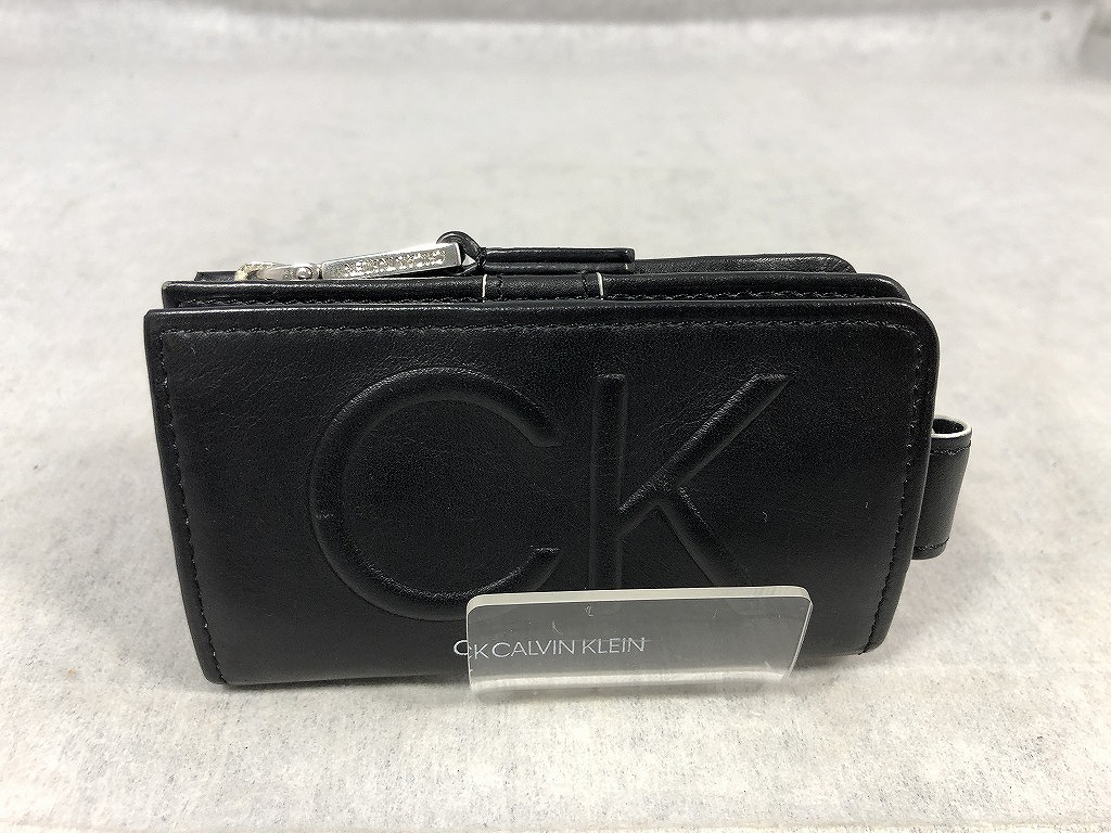 カルバンクライン Calvin klein キーケース 小銭入れ付 ブラック 【中古】