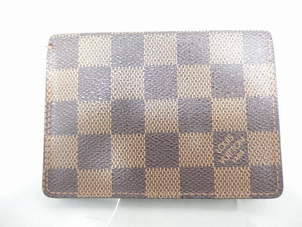 ルイヴィトン LOUIS VUITTON ポルト2カルト・ヴェルティカル カードケース 茶色（ダミエ） N60533 【中古】