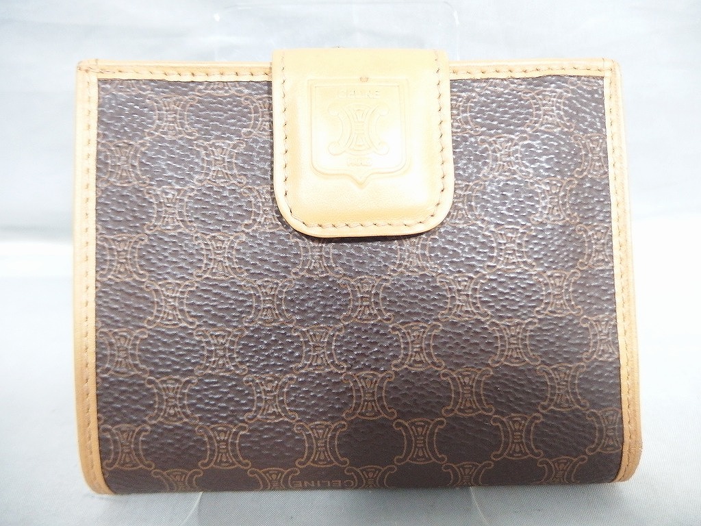 CELINE セリーヌ 二つ折り財布 マカダム 美品 ロゴ ブラウン コンパクト 楽天市場】セリーヌ CELINE 二つ折り財布 がま口 小銭入れ