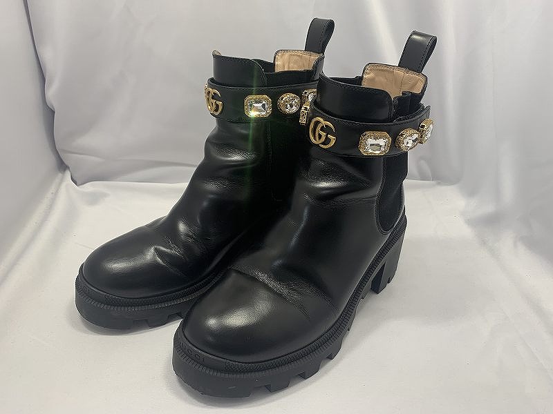 楽天市場】【グッチ】Gucci 20AW ベルト付き サイドゴア ブーツ 刺繍