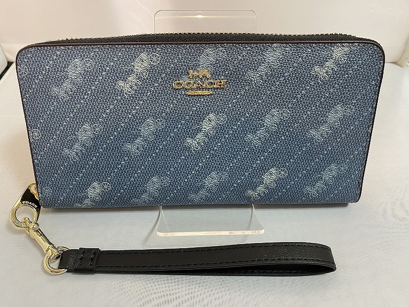 新品未使用‼️海外仕様‼️COACH ネイビーレザー 長財布 楽天市場】コーチ COACH 長財布 ネイビーxブルー レザー