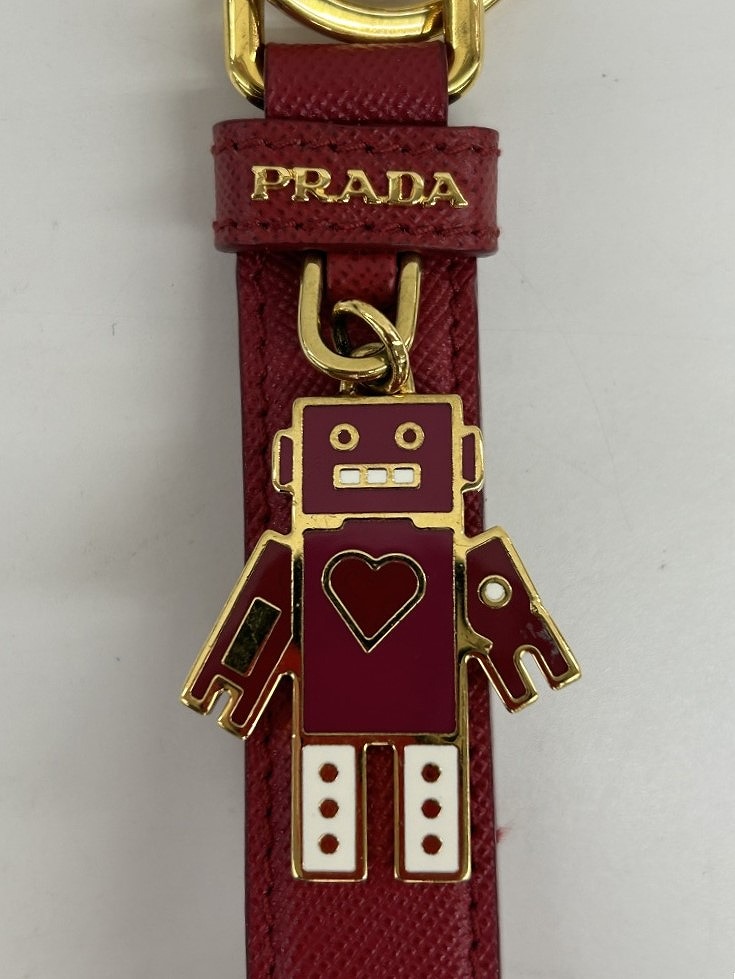 ✨未使用✨プラダ ロボット キーホルダー チャーム キーリング PRADA プラダ ロボット サフィアーノ チャーム キーホルダー