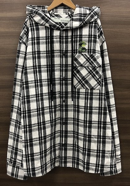 OFF-WHITE 21SS アームプリント 長袖 チェックネルシャツ OFF-WHITE