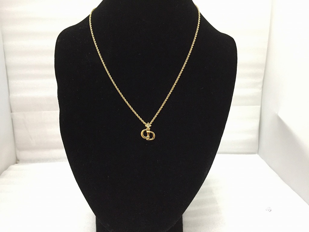 クリスチャン・ディオール Christian Dior クリスチャンディオール ネックレス ロゴCD ゴールド 【中古】