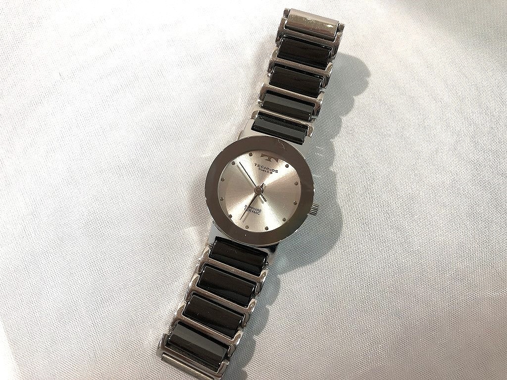 テクノス TECHNOS クオーツ 腕時計 アナログ ３針 サファイアガラス シルバー系 TBＬ726 【中古】