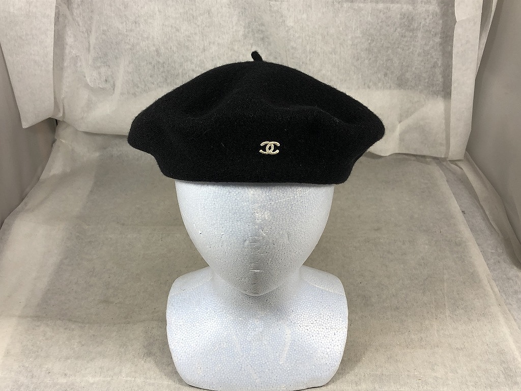 楽天市場】【CHANEL】シャネル ベレー帽 ココマーク ブラック 98P