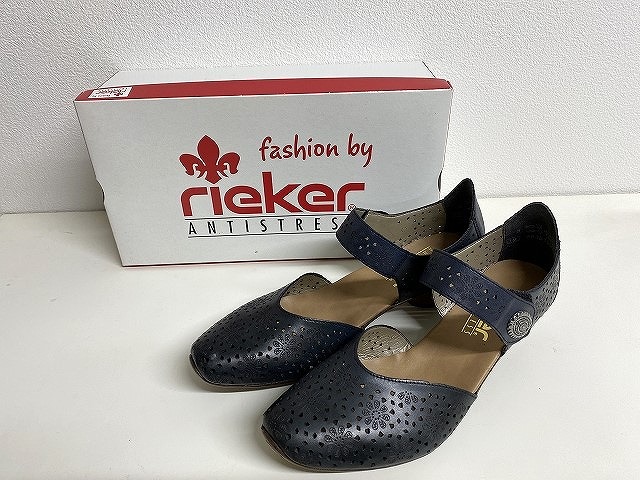 リーカー Rieker レザー サンダル シューズ 39 24.5ｃｍ相当 blue 43711-15 【中古】
