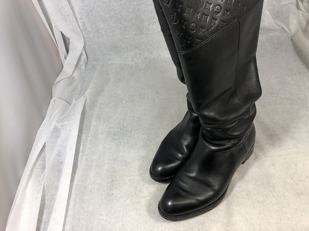 【全品ポイント10倍！】【期間限定セール】ルイ・ヴィトン LOUIS VUITTON ロングブーツ サイズ：23.5ｃｍ ブラック 【中古】