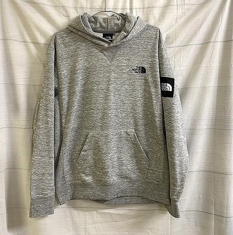 ノースフェイス THE NORTH FACE スクエアロゴフーディ スウェットパーカー プルオーバー フード グレー NT12141 【中古】