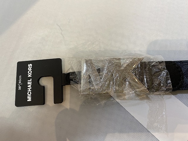マイケルコース MICHAEL KORS ベルト ロゴ 金具 レディース ネイビー系 【中古】