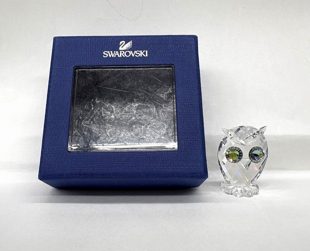 【全品ポイント10倍！】【期間限定セール】スワロフスキー SWAROVSKI フクロウクリスタルオブジェ 【中古】
