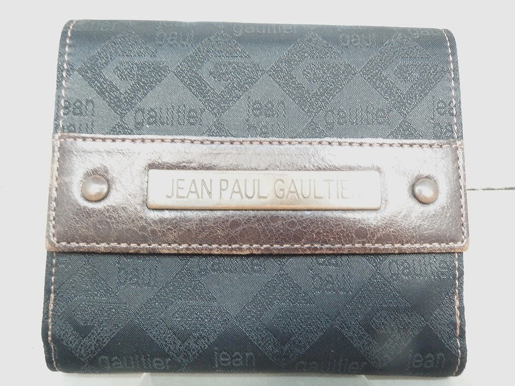 ジャンポールゴルチエ Jean Paul Gaultier 三つ折り財布 茶色・黒 【中古】