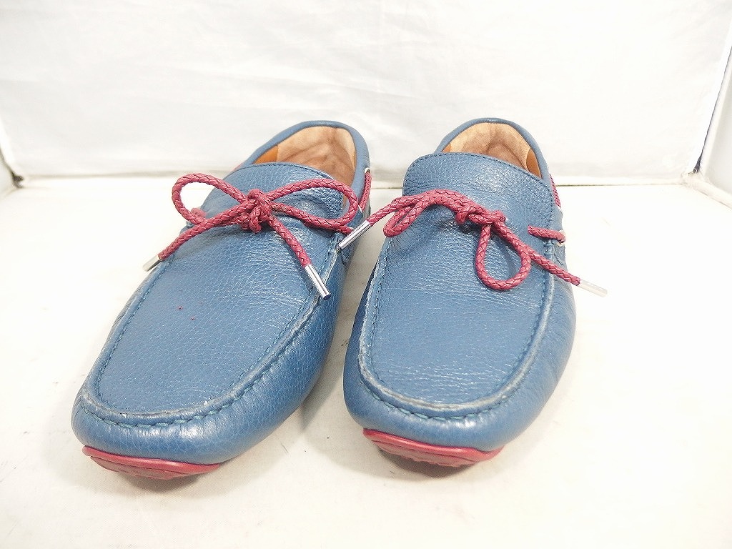 【全品ポイント10倍！要エントリー】【期間限定セール】バリー BALLY PINDAR ドライビングシューズ ローファー US9 1/2 青・茶 【中古】
