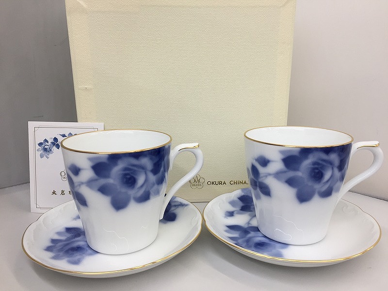 オオクラトウエン 大倉陶園 マグカップ プレートペア 【中古】