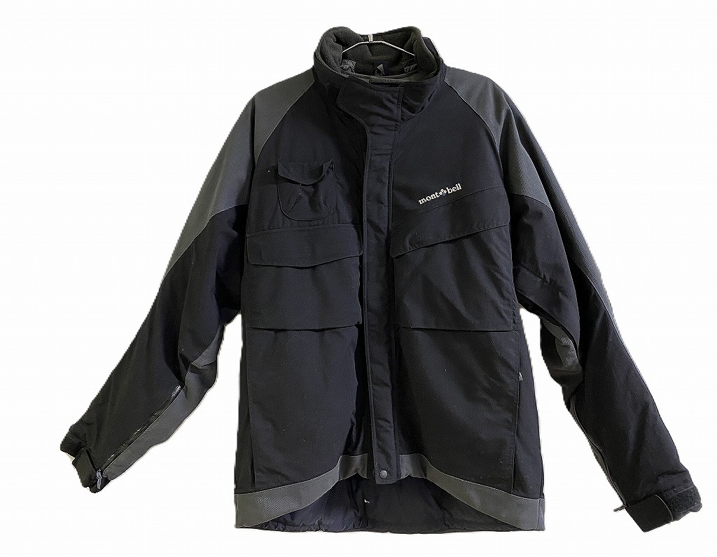 モンベル mont bell ランドクルーザージャケット ライナー付き 高機能ウェア ジャケット アウター 防寒 防水 XL ブラック、グレー系 1131119 【中古】